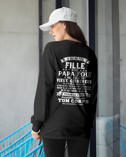 FR10 - JE SUIS UNE FIÈRE FILLE D’UN PAPA FOU – Cadeau D’Anniversaire D’un Papa Né En Octobre - ccdi10 (SKU2605-388-10)