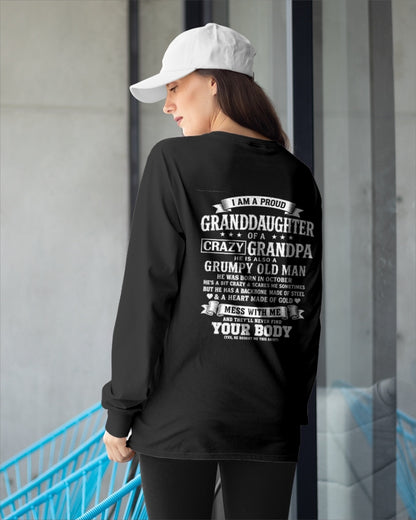 ccdi10 - I AM A PROUD GRANDDAUGHTER OF A CRAZY GRANDPA - Birthday Gift From October Grandpa - (SKU2606-67-10)
