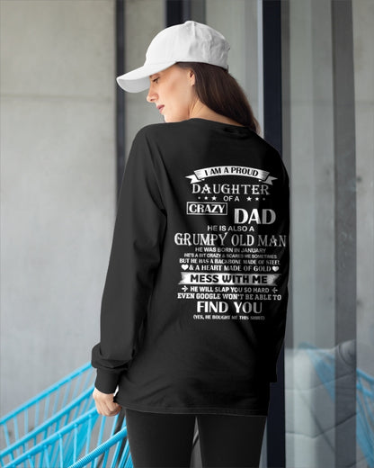 ccdi01 - I AM A PROUD DAUGHTER OF A CRAZY DAD - Birthday Gift From January Dad / Man - (SKU2605-156-01)