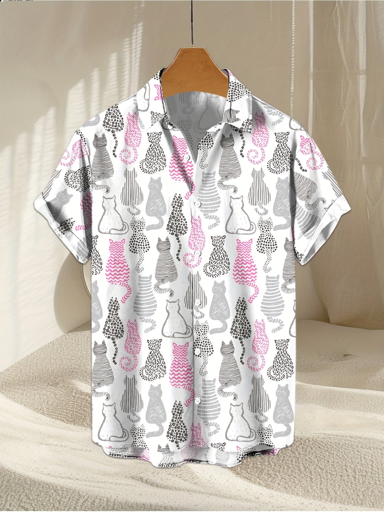 Hawaiian Shirt – Cute Cartoon Cat 3D Print Hawaiian Shirt – Youthful Unisex Streetwear