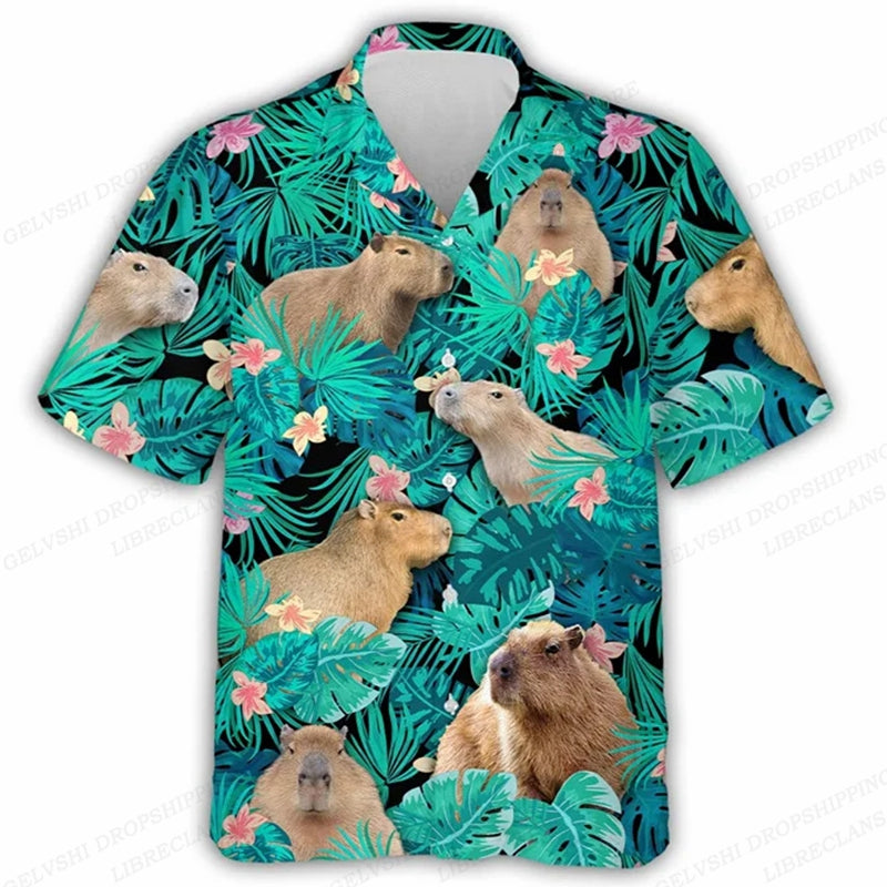 Hawaiian Shirt – Capybara Animal Hawaiian Shirt – Unisex Summer Beachwear