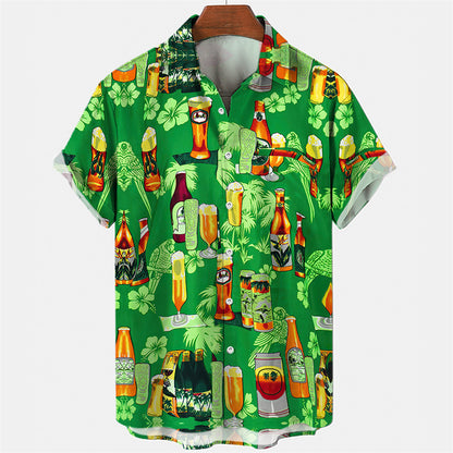 Hawaiian Shirt – Men's 3D Beer Wine Print Hawaiian Beach Shirt