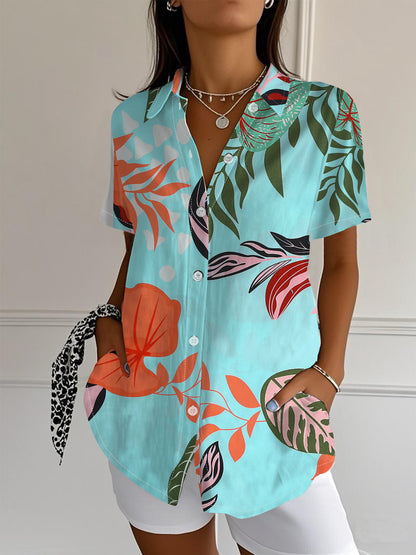 Hawaiian Shirt – Women's Floral Hawaiian Button-Down Beach Shirt