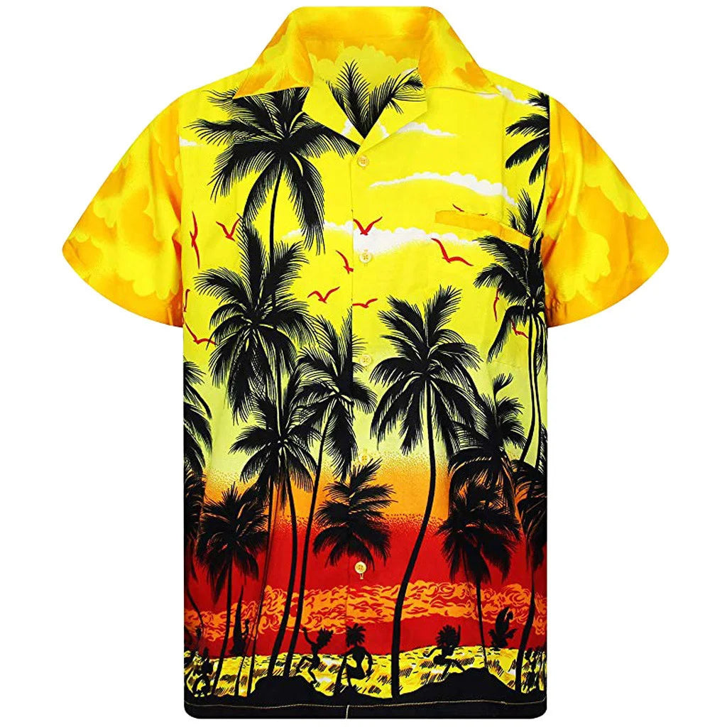 Hawaiian Shirt – Unisex 3D Palm Tree Hawaiian Shirt – Casual Summer Top
