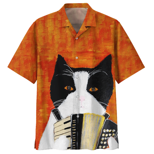 Hawaiian Shirt – Accordion 3D Print Hawaiian Shirt – Men’s Musical Art Summer Top