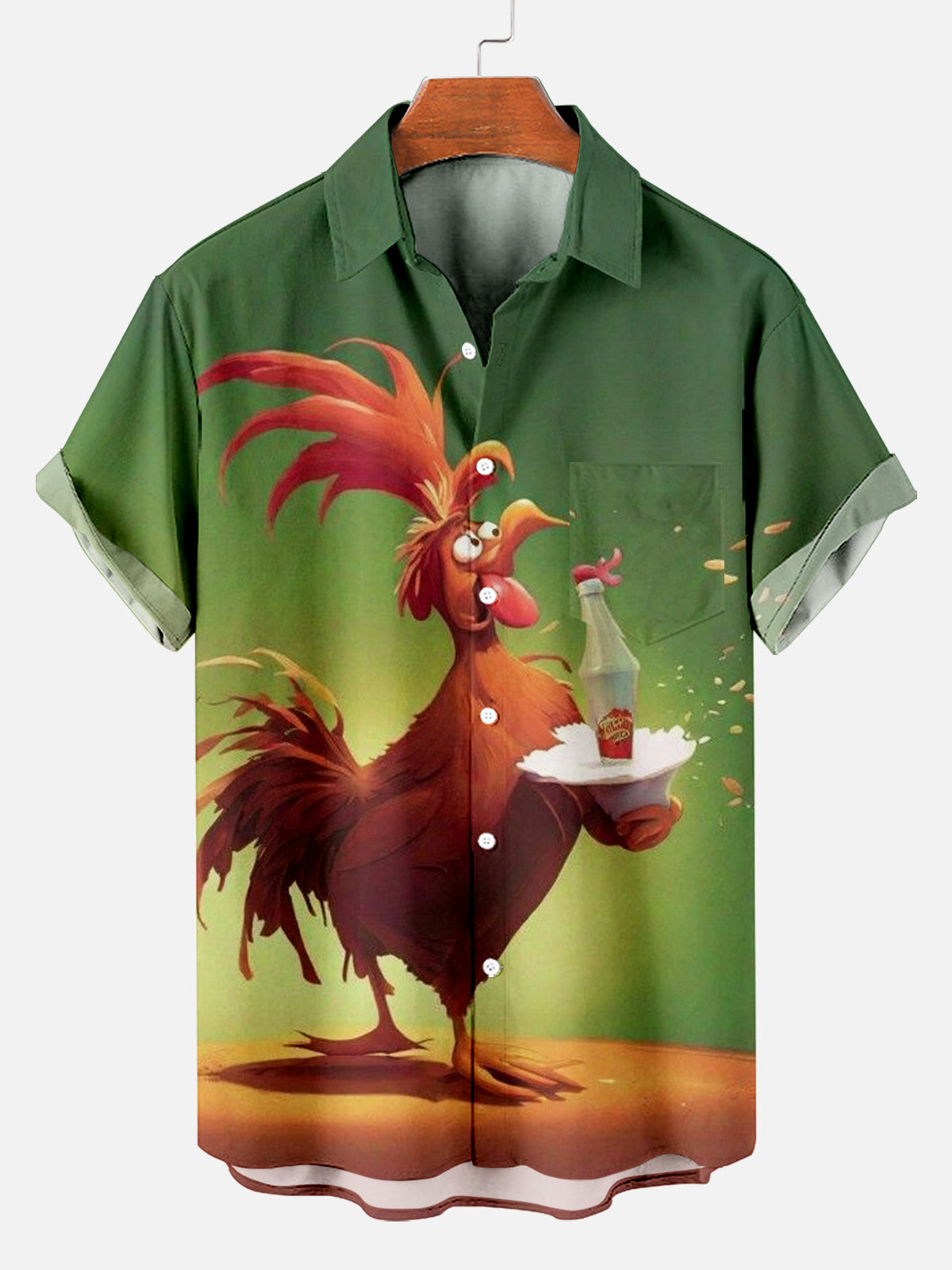 Hawaiian Shirt – Funny Rooster 3D Print Hawaiian Short Sleeve Shirt