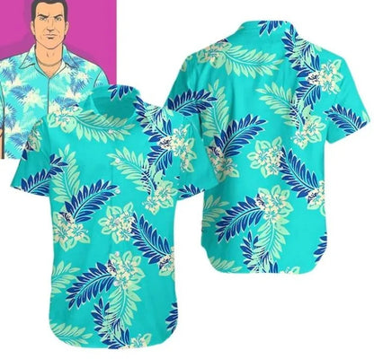 Hawaiian Shirt – Unisex 3D Coconut Tree Hawaiian Shirt – Y2K Casual Vacation Top