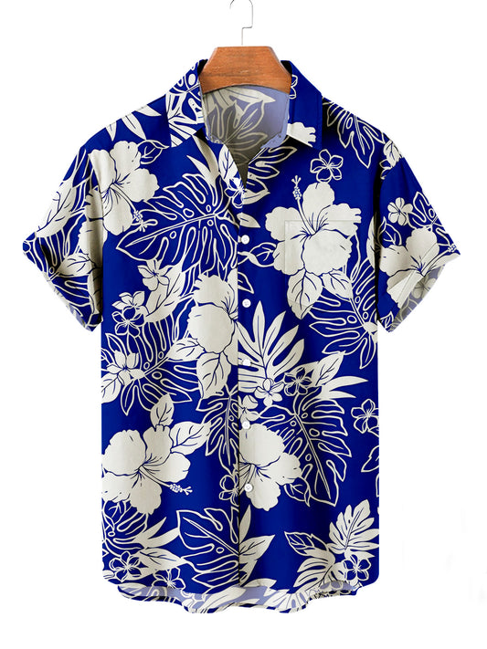 Hawaiian Shirt – Men’s Floral Hawaiian Shirt – Casual Summer Vacation Wear