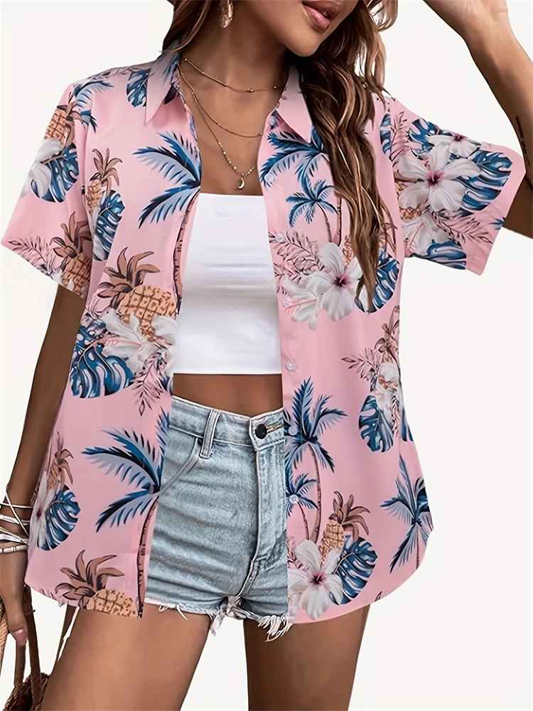 Hawaiian Shirt – Hawaiian Resort Shirt for Women – Short Sleeve