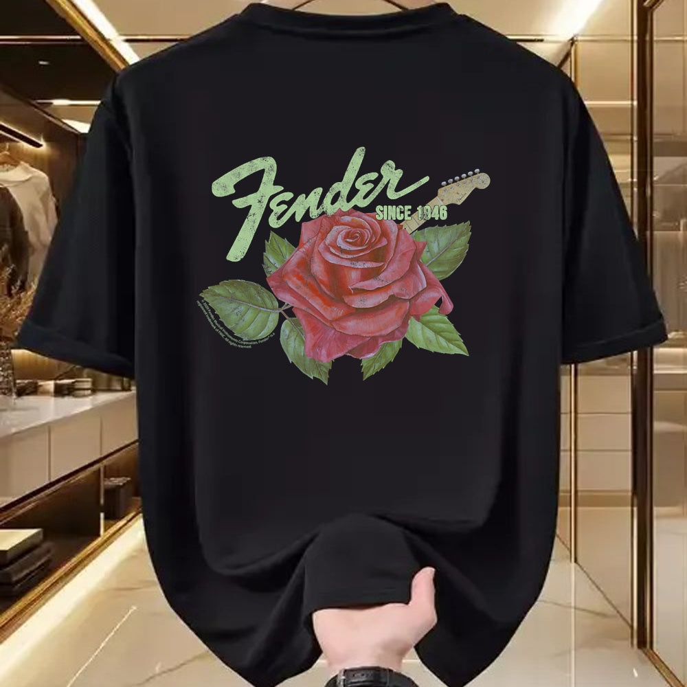 Guitar Lover Shirt, Funny Guitar UnisexT-Shirt/Hoodie/Sweatshirt HLT00 - Fender Rose Guitar Classic Vintage Style T-Shirt