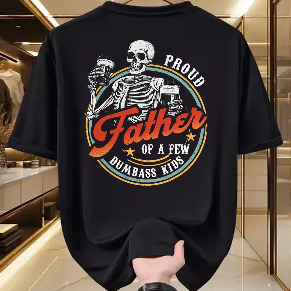 Gift for Dad Shirt, Funny Dad Unisex T-Shirt/Hoodie/Sweatshirt HLT00 – Proud Father Of A Few Dumbass Kids Funny Vintage Fathers Day T-Shirt