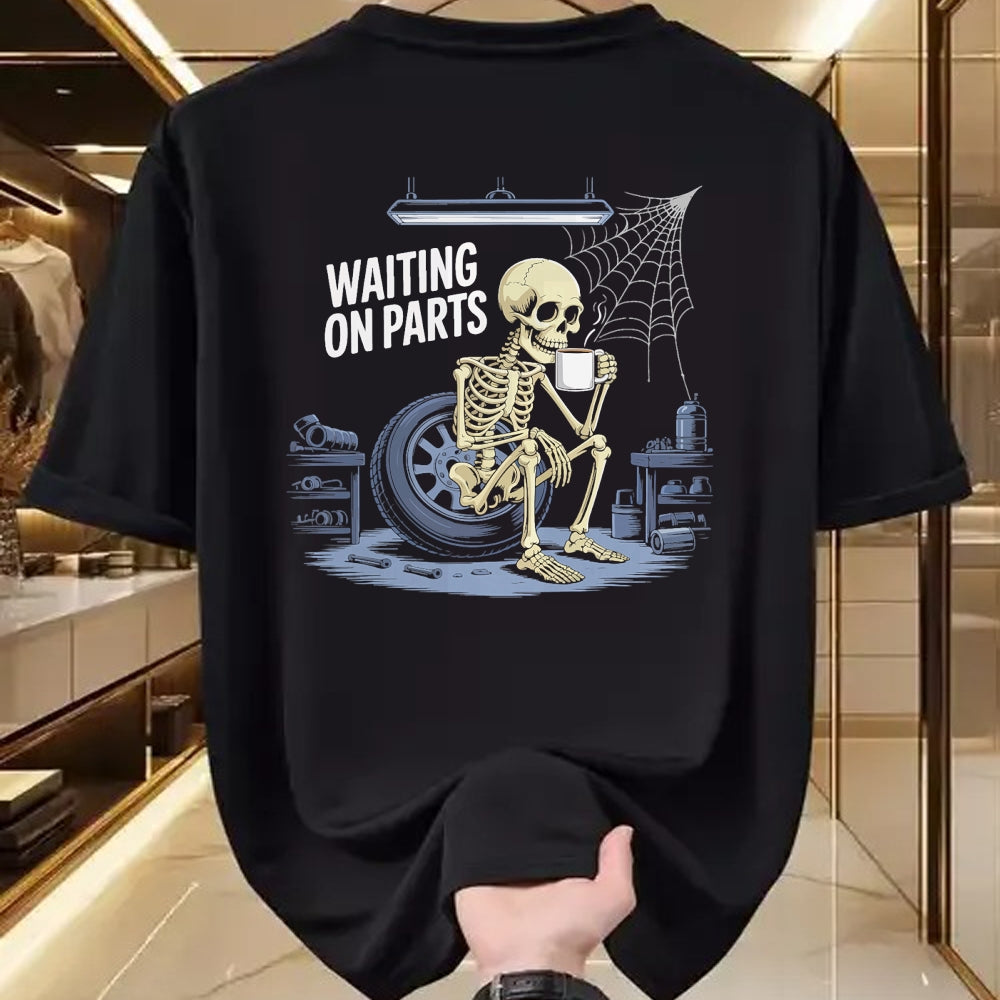 Best Mechanic Life Shirt, Funny Mechanic UnisexT-Shirt/Hoodie/Sweatshirt HLT00 - Funny Waiting On Parts Mechanic Skeleton Auto Repair Life T-Shirt (1)