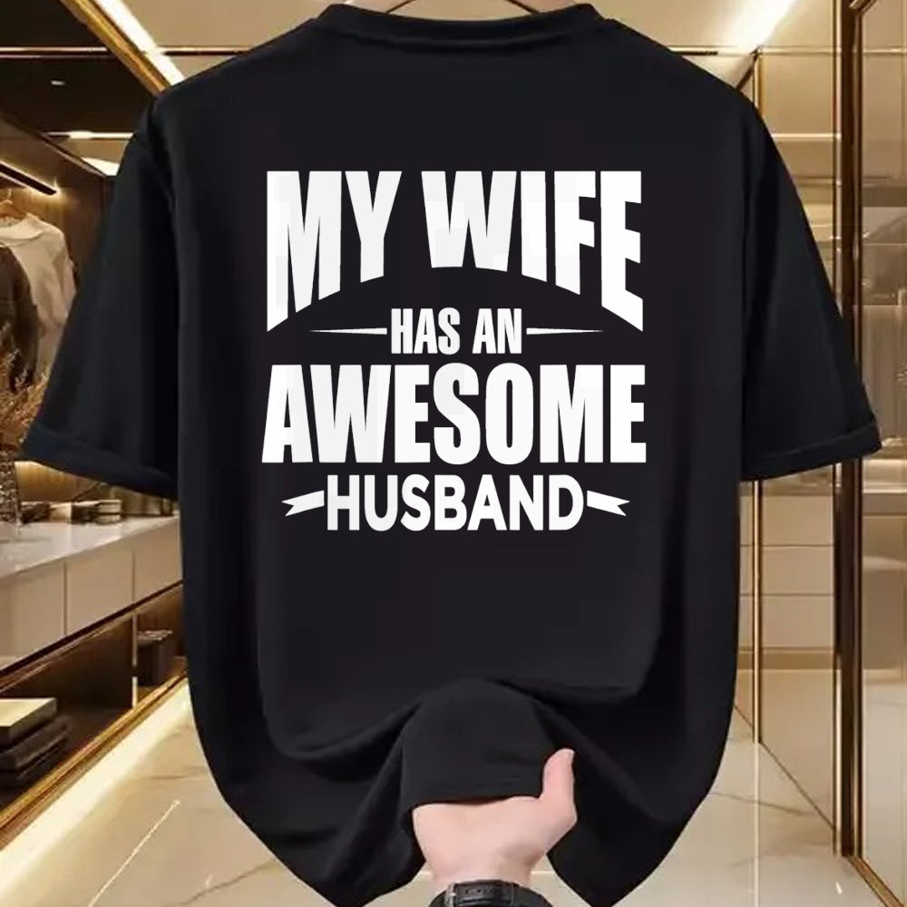 Best Wife Shirt, Wife and Husband Unisex T-Shirt/Hoodie/Sweatshirt HLT00 - Mens My Wife Has An Awesome Husband Funny Tee Shirt For Dad