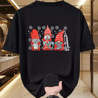 Funny Nurse Shirt, Nurse Unisex T-Shirt/Hoodie/Sweatshirt HLT00 - Nurse Christmas Gnomes Cute Xmas Scrub Top For Nurses Women T-Shirt (1)