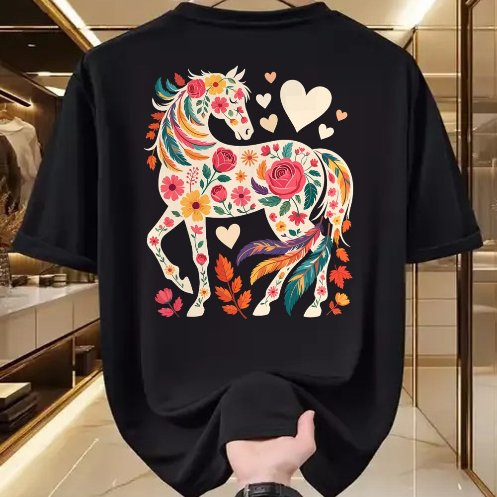 Best Horse Lover Shirt , Funny Horse UnisexT-Shirt/Hoodie/Sweatshirt HLT00 - Floral Horse Equestrian Western Cowgirl T-Shirt