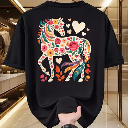 Best Horse Lover Shirt , Funny Horse UnisexT-Shirt/Hoodie/Sweatshirt HLT00 - Floral Horse Equestrian Western Cowgirl T-Shirt
