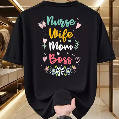 Funny Nurse Shirt, Nurse Unisex T-Shirt/Hoodie/Sweatshirt HLT00 - Nurse Wife Mom Boss T-Shirt