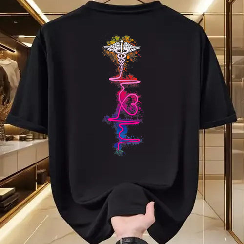 Funny Nurse Shirt, Nurse Unisex T-Shirt/Hoodie/Sweatshirt HLT00 - Proud Nurse Colorful Heartbeat Tie Dye Nursing Love Nurse T-Shirt