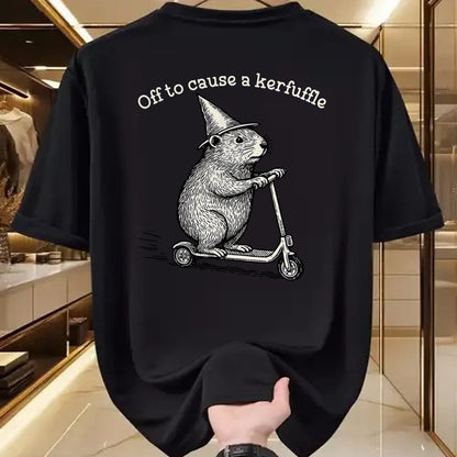 Cute Capybara Shirt, Funny Capybara Unisex T-Shirt/Hoodie/Sweatshirt HLT00 - Off to Cause A Kerfuffle Funny Capybara Meme T-Shirt