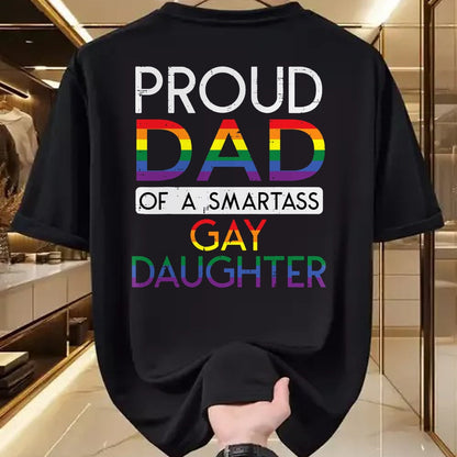Gift for Dad Shirt, Funny Dad Unisex T-Shirt/Hoodie/Sweatshirt HLT00 – Proud Dad Of A Gay Daughter Straight Ally LGBTQ Pride Month T-Shirt