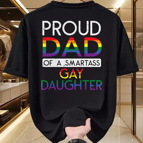 Gift for Dad Shirt, Funny Dad Unisex T-Shirt/Hoodie/Sweatshirt HLT00 – Proud Dad Of A Gay Daughter Straight Ally LGBTQ Pride Month T-Shirt