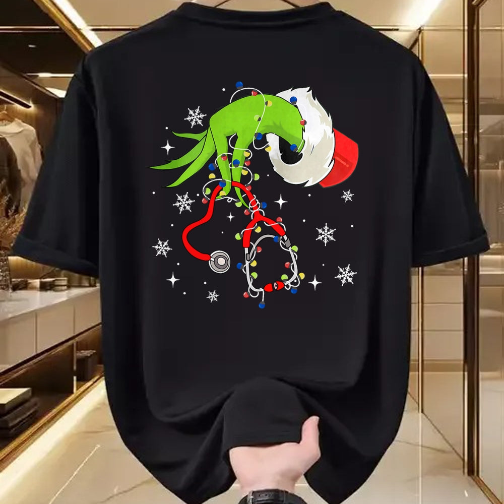 Funny Nurse Shirt, Nurse Unisex T-Shirt/Hoodie/Sweatshirt HLT00 - Nurse Christmas Stethoscope Nurses Xmas Pajamas Santa Women T-Shirt
