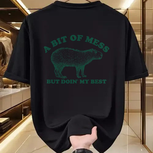 Cute Capybara Shirt, Funny Capybara Unisex T-Shirt/Hoodie/Sweatshirt HLT00 - Funny Bit of A Mess Capybara Meme Graphic for Women T-Shirt