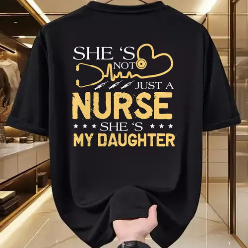 Funny Nurse Shirt, Nurse Unisex T-Shirt/Hoodie/Sweatshirt HLT00 - My Daughter Is A Nurse Proud Nurse's Mom Dad RN LPN Family T-Shirt