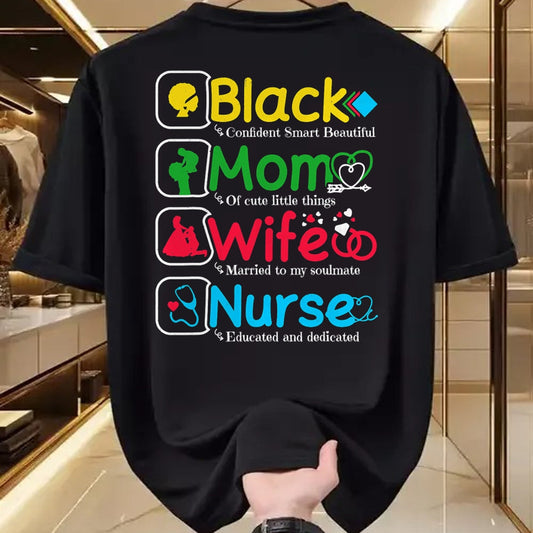Funny Nurse Shirt, Nurse Unisex T-Shirt/Hoodie/Sweatshirt HLT00 - Black Nurse Mommy Wife - African American Mothers Women Mom T-Shirt