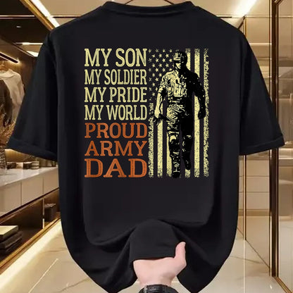 Gift for Dad Shirt, Funny Dad Unisex T-Shirt/Hoodie/Sweatshirt HLT00 – Mens My Son Is A Soldier Hero Proud Army Dad US Military Father T-Shirt