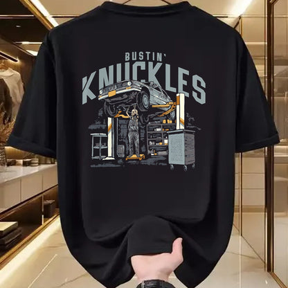Best Mechanic Life Shirt, Funny Mechanic UnisexT-Shirt/Hoodie/Sweatshirt HLT00 - Bustin Knuckles Mechanic Front Print Graphic T-Shirt