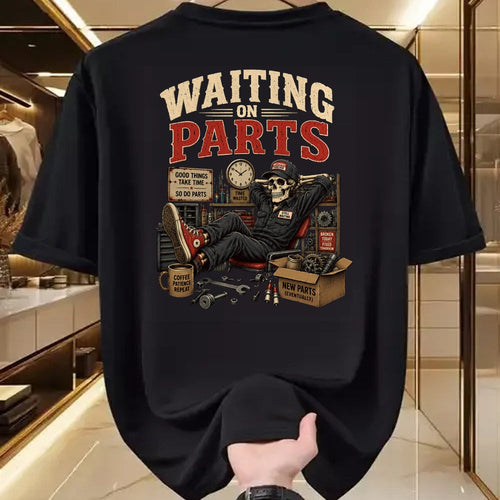 Best Mechanic Life Shirt, Funny Mechanic UnisexT-Shirt/Hoodie/Sweatshirt HLT00 - Waiting On Parts Funny Mechanic Skeleton Auto Repair Humor T-Shirt