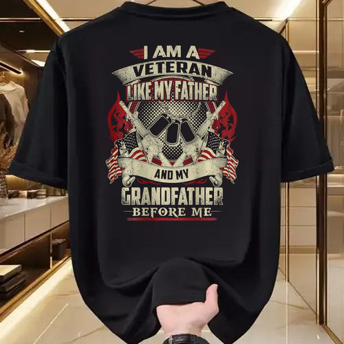Gift for Dad Shirt, Funny Dad Unisex T-Shirt/Hoodie/Sweatshirt HLT00 – I_m A Veteran Like My Father Proud Army Grandfather T-Shirt