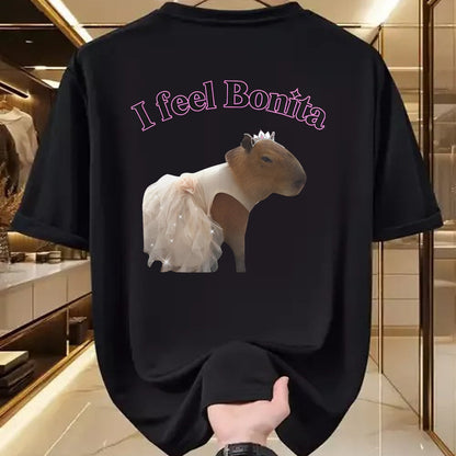 Cute Capybara Shirt, Funny Capybara Unisex T-Shirt/Hoodie/Sweatshirt HLT00 - I feel Bonita Capybara FUNNY T-Shirt
