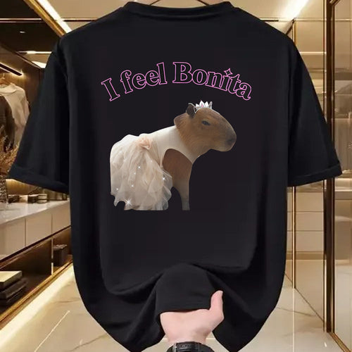 Cute Capybara Shirt, Funny Capybara Unisex T-Shirt/Hoodie/Sweatshirt HLT00 - I feel Bonita Capybara FUNNY T-Shirt