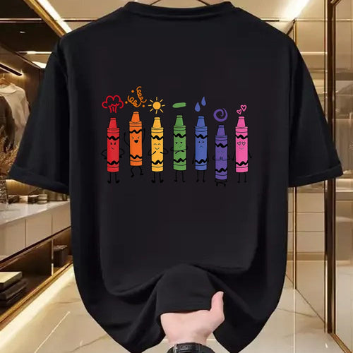 Best Teacher Shirt, Funny Teacher UnisexT-Shirt/Hoodie/Sweatshirt HLT00 - Mood Color Crayons Teacher T-Shirt