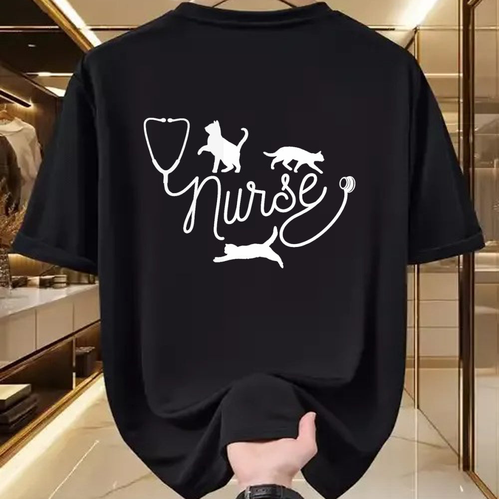 Funny Nurse Shirt, Nurse Unisex T-Shirt/Hoodie/Sweatshirt HLT00 - Nurse Cat Mom - RN Nurse and Cat Lovers T-Shirt (1)