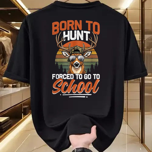 Funny Hunting Shirt, Gift For Hunting Lover Unisex T-Shirt/Hoodie/Sweatshirt HLT00 - Camo Deer Born Hunt Forced Go School Funny Hunting Boys T-Shirt, Women, Cranberry Red, Medium