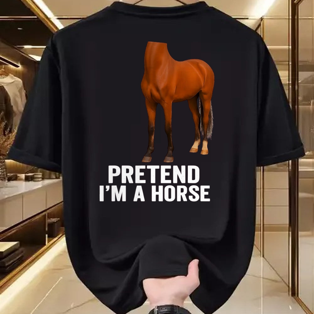 Best Horse Lover Shirt , Funny Horse UnisexT-Shirt/Hoodie/Sweatshirt HLT00 - Pretend I_m A Horse Funny Halloween Body Costume Horse T-Shirt, Men, Black, 3X-Large