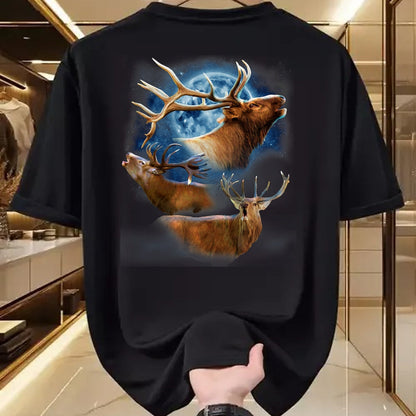Funny Hunting Shirt, Gift For Hunting Lover Unisex T-Shirt/Hoodie/Sweatshirt HLT00 - Funny Elk Hunting T-Shirt - Elk Howling at the Moon