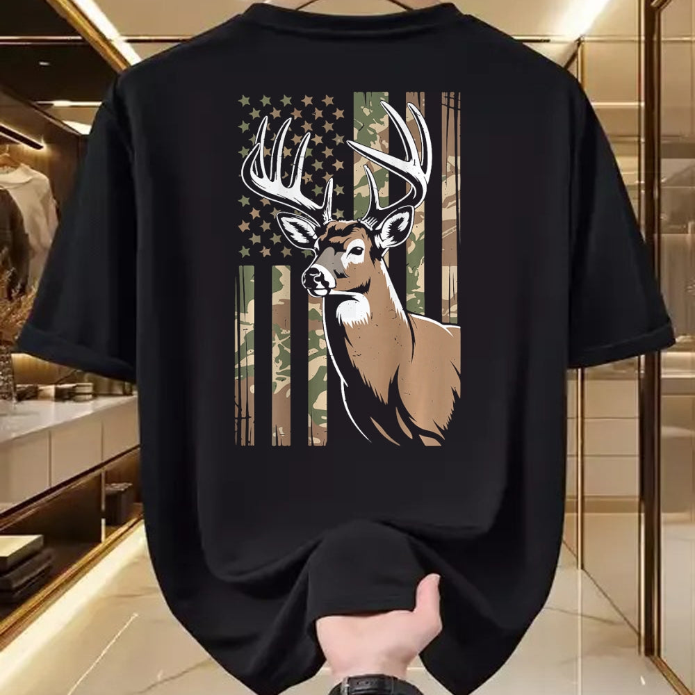 Funny Hunting Shirt, Gift For Hunting Lover Unisex T-Shirt/Hoodie/Sweatshirt HLT00 - Men Boy Camo Deer Hunting American Flag Whitetail Buck Youth T-Shirt