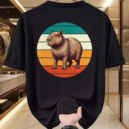 Cute Capybara Shirt, Funny Capybara Unisex T-Shirt/Hoodie/Sweatshirt HLT00 - Retro Capybara Art Long Sleeve T-Shirt