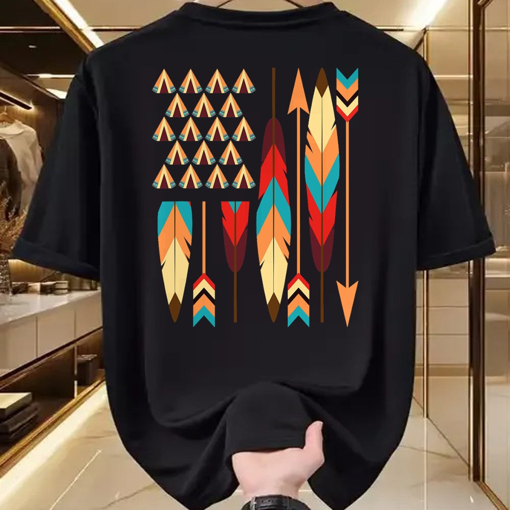 Native American T-Shirts, Vintage Native American Unisex T-Shirt/Hoodie/Sweatshirt HLT00 - Native American Pride USA Flag