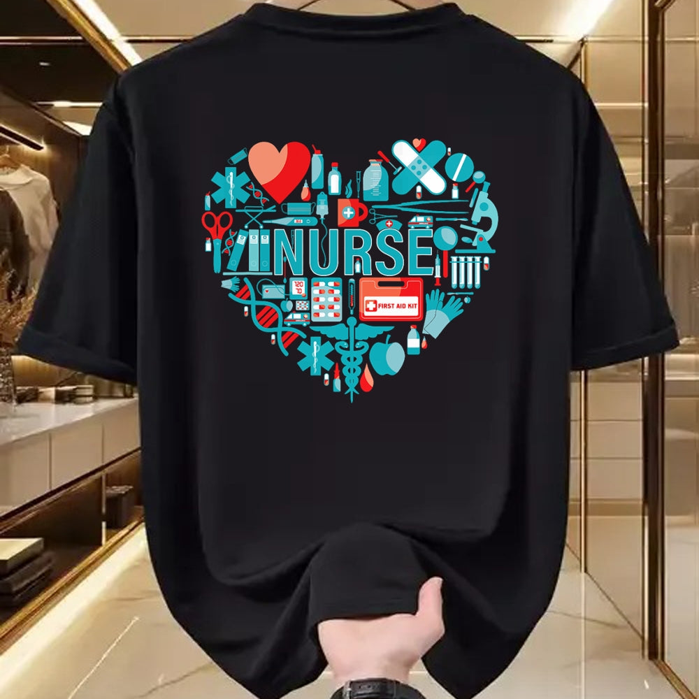 Funny Nurse Shirt, Nurse Unisex T-Shirt/Hoodie/Sweatshirt HLT00 - Nurse Love Nursing Student RN Nurse heart CNA women men gift T-Shirt