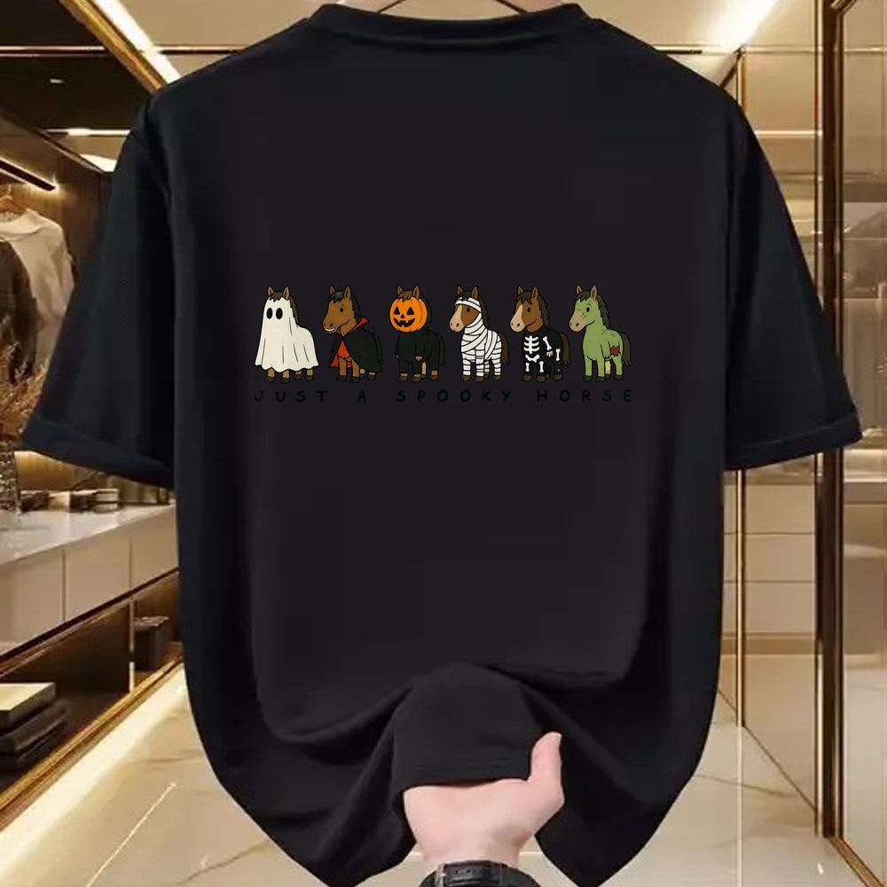 Best Horse Lover Shirt , Funny Horse UnisexT-Shirt/Hoodie/Sweatshirt HLT00 - Just A Spooky Horse Ghost Pumpkin Halloween Costumes T-Shirt