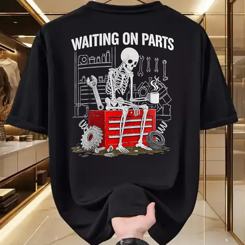 Best Mechanic Life Shirt, Funny Mechanic UnisexT-Shirt/Hoodie/Sweatshirt HLT00 - Funny Waiting On Parts Mechanic Skeleton Auto Repair Life T-Shirt, Men, Black, 3X-Large (1)