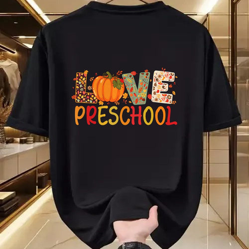 Best Thanksgiving Family Shirt , Funny Thanksgiving UnisexT-Shirt/Hoodie/Sweatshirt HLT00 - Love Preschool Happy Fall Thanksgiving Women Teacher T-Shirt