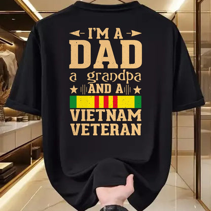 Gift for Dad Shirt, Funny Dad Unisex T-Shirt/Hoodie/Sweatshirt HLT00 – I_m A Dad Grandpa And A Vietnam Veteran Proud Veteran Father T-Shirt