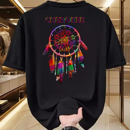 Native American T-Shirts, Vintage Native American Unisex T-Shirt/Hoodie/Sweatshirt HLT00 - Cherokee Native American Indian Colorful Dreamcatcher Tribal