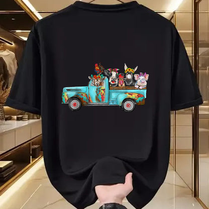 Best Farmer Life Shirt, Funny Farmer UnisexT-Shirt/Hoodie/Sweatshirt HLT00 - Farm Pickup Truck with Farm Animals Farmer_s Wife Cow Girl T-Shirt